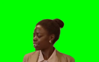 See the green background disappear with chromakey · Green background