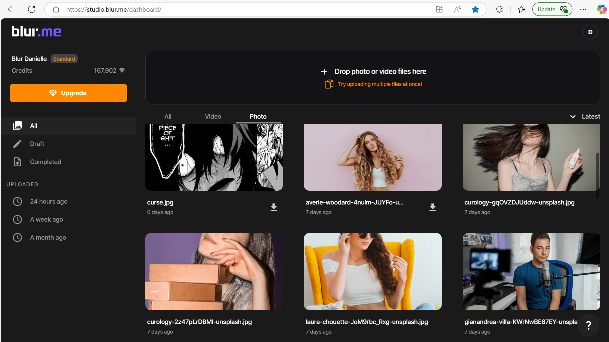 Importer une photo pour flouter un visage en ligne gratuitement avec BlurMe, outil de floutage photo