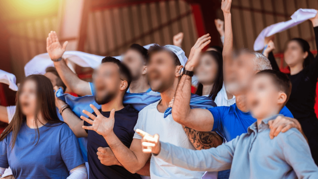Anonymized faces at a concert blurred out for privacy protection by BlurMe