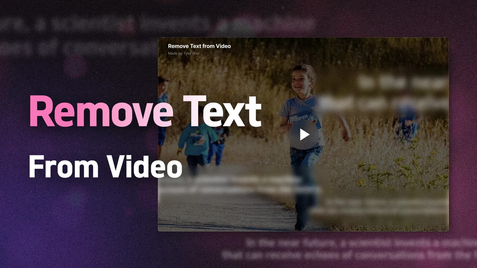 Remove Text from Video