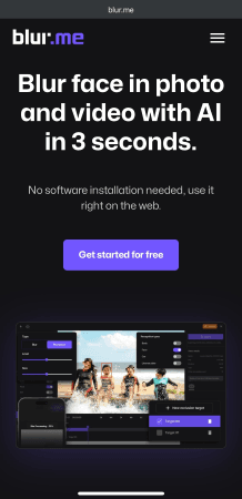 Abriendo BlurMe Pixeleador de fotos en Safari en el navegador de iPhone.