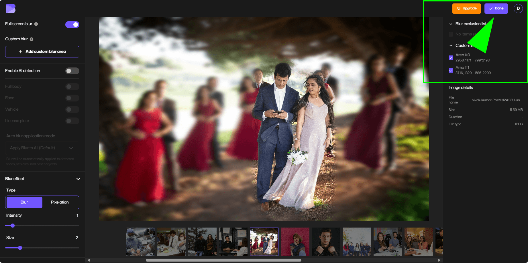 Photo with added bokeh blur effect ready to be downloaded