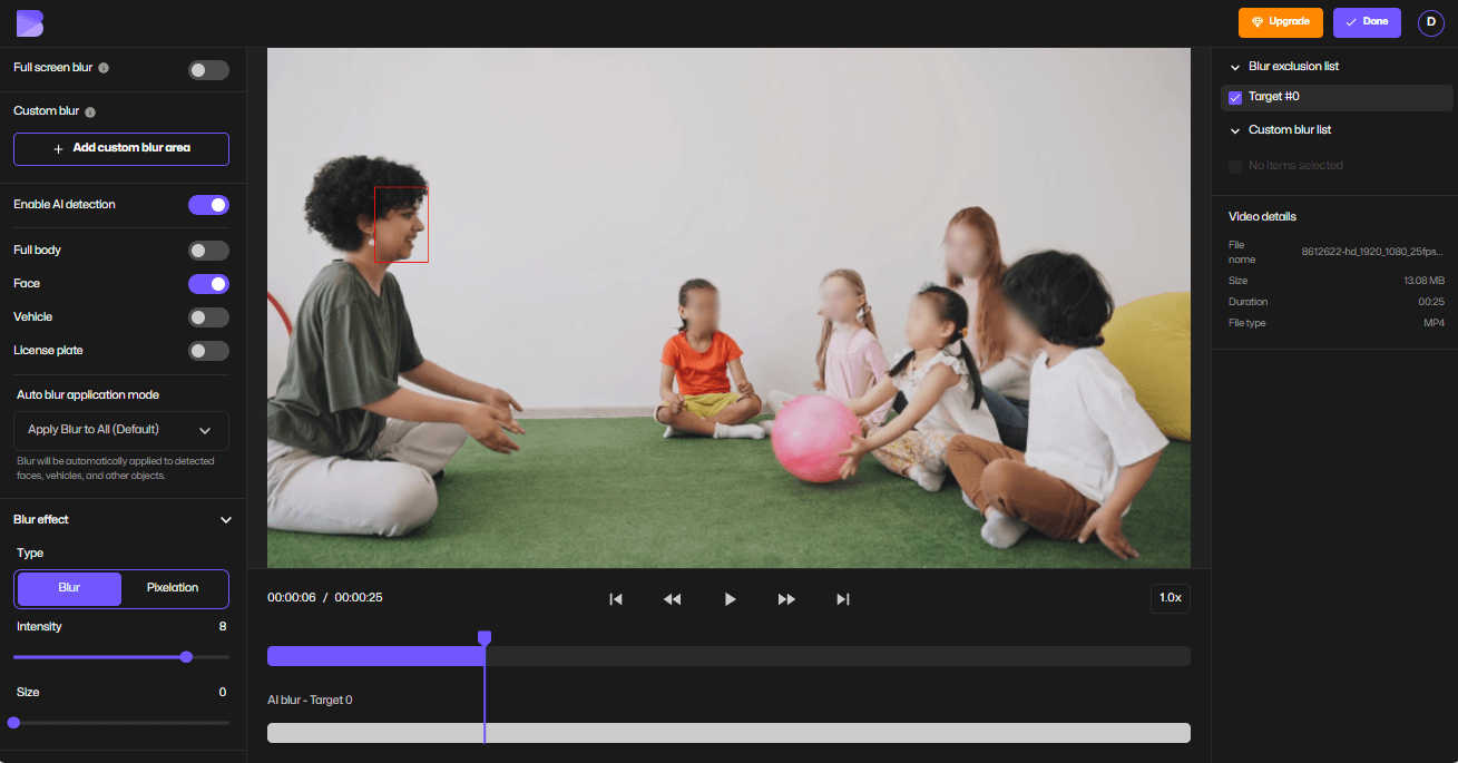 Teacher visible while children are blurred.