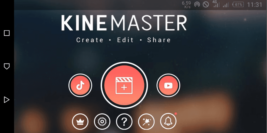 Kinemaster Startseite.