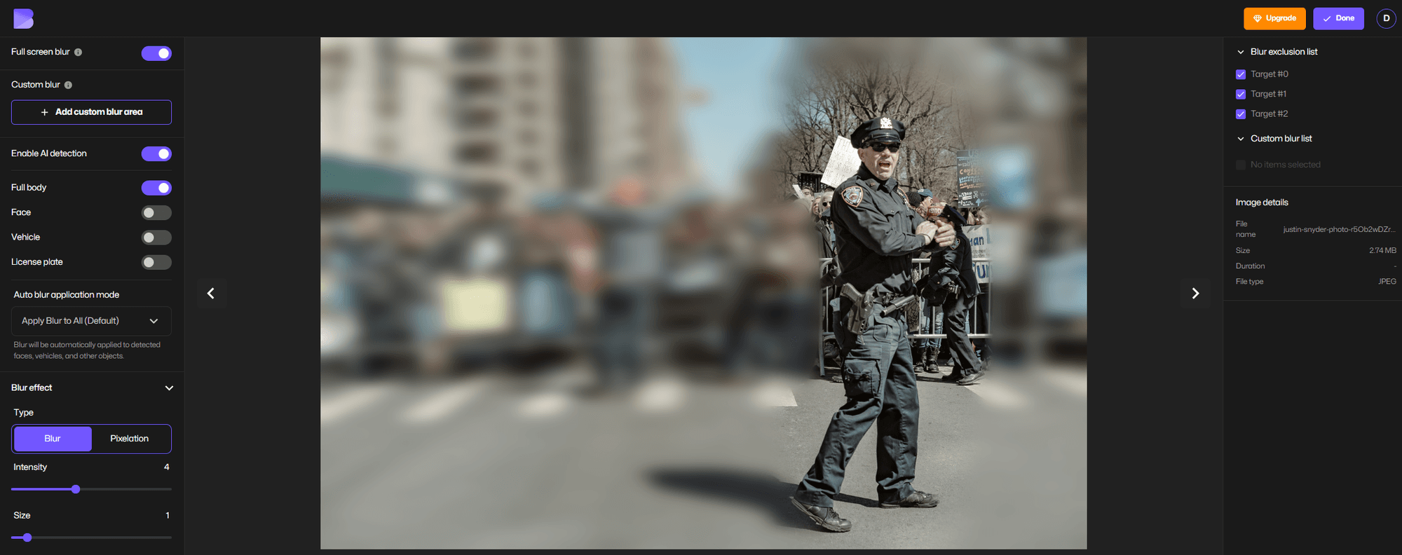 Adjust blur background image intensity and create a bokeh-style background.