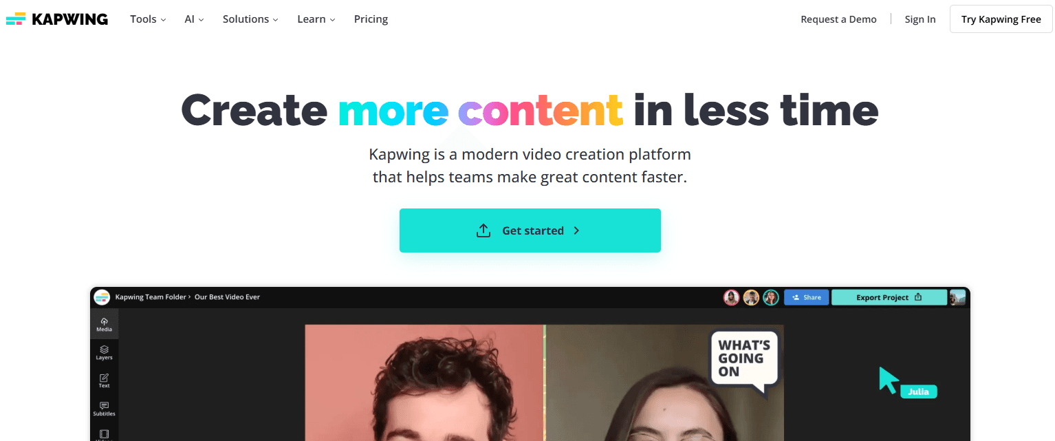 Kapwing blur background homepage.