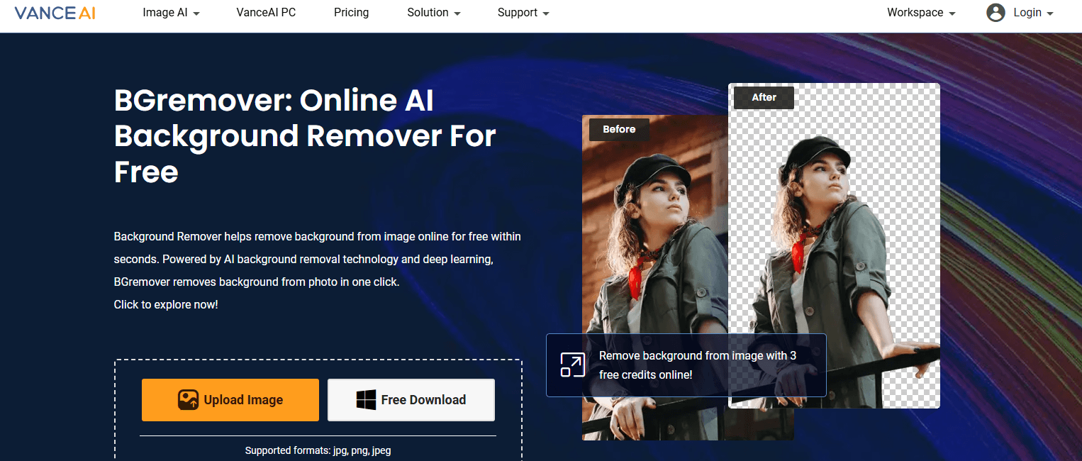 Vance blur background homepage.