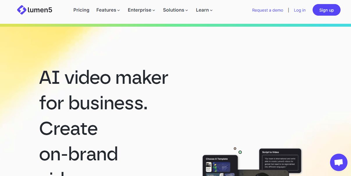 Lumen5 homepage.
