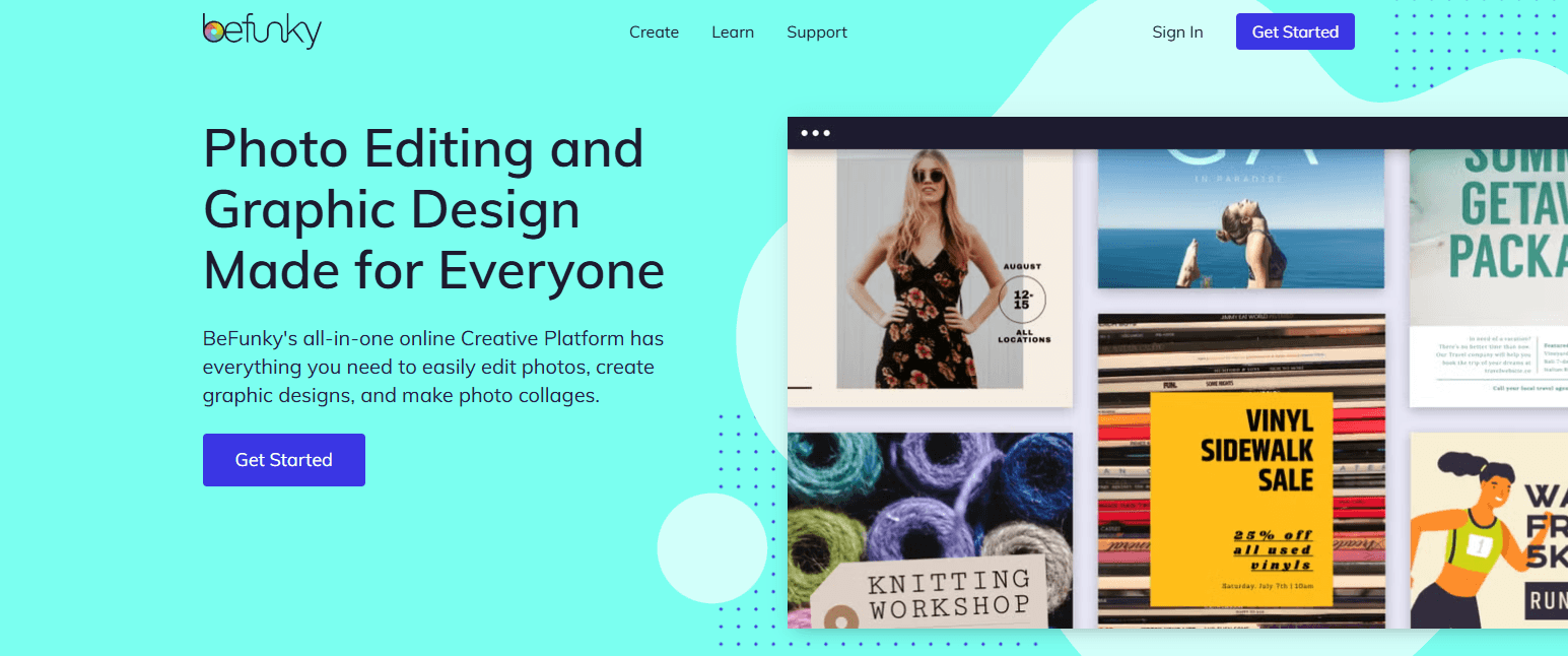 Befunky blur background homepage.