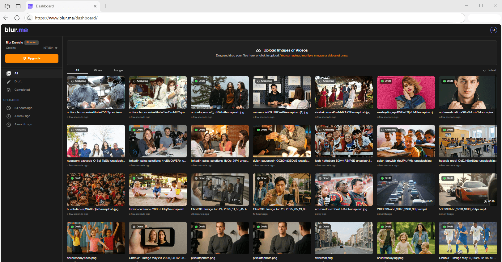 BlurMe homepage to pixelate faces in images.