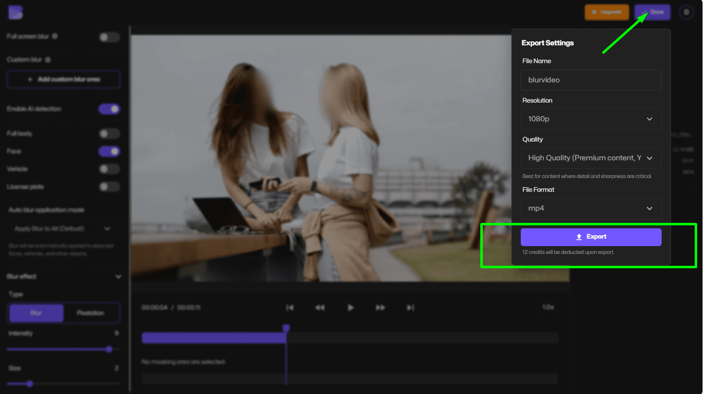 ぼかし写真のダウンロード画面。