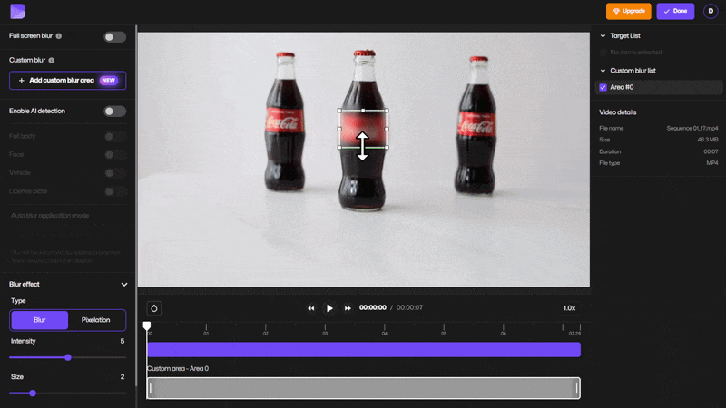 Adjusting blur on logo.